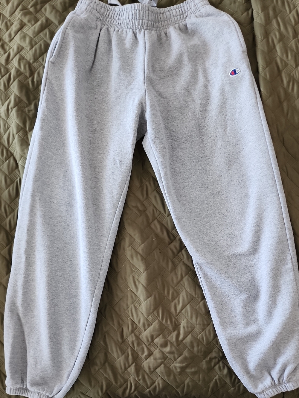 Champion Light Gray Kids Sweatpants with Small Logo